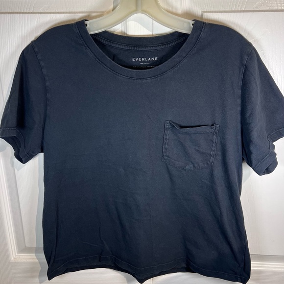 EVERLANE - The Box Cut Pocket Tee Size Medium, Washed Black - Picture 2 of 5